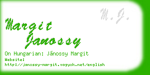 margit janossy business card